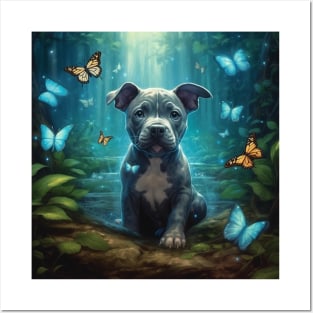 Cute Pit Bull Puppy Posters and Art